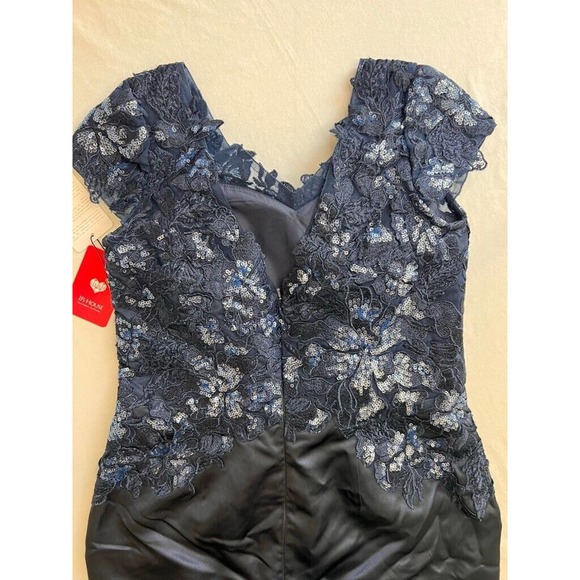 JJs House Womens Party Dress Navy Sequin Lace Knee Length Cap Sleeve 10 New - Picture 11 of 14